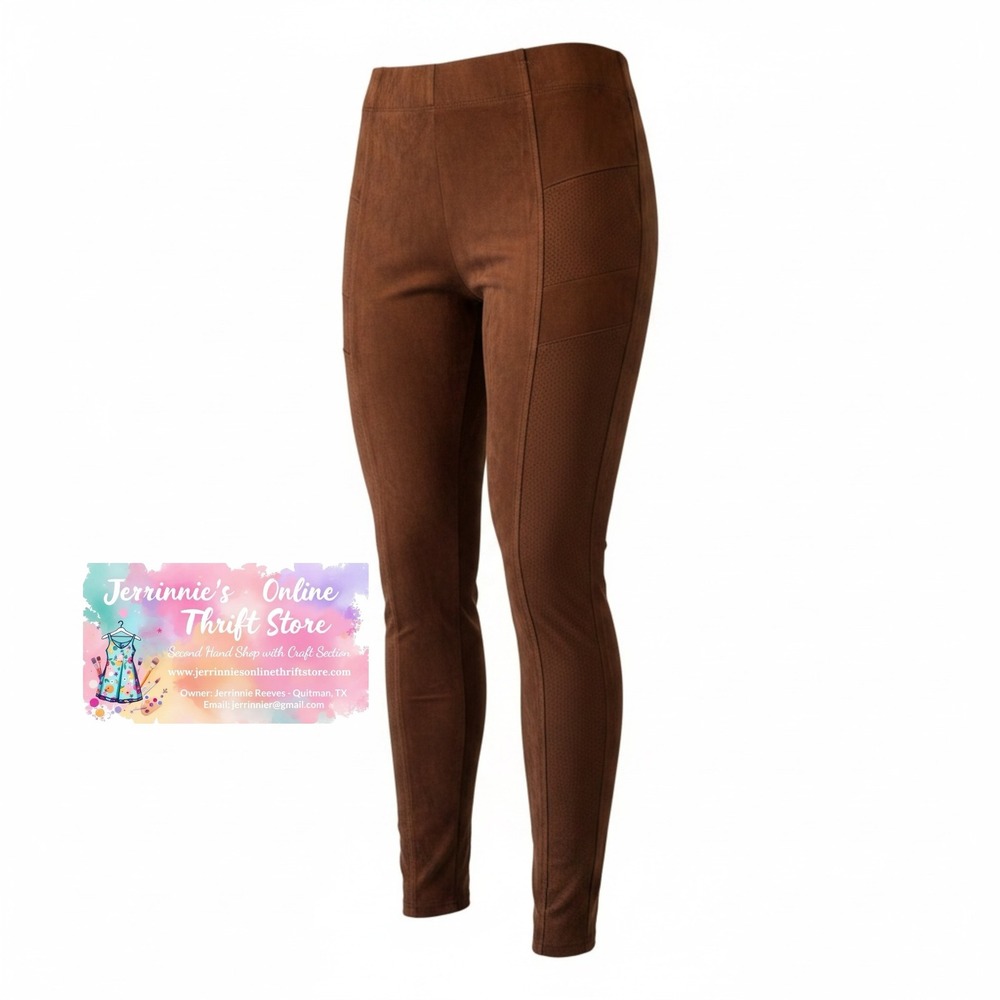Democracy Faux Suede Perforated Leggings –‎ Size 12